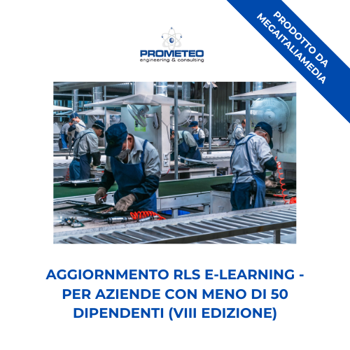Aggiornamento RLS (e-learning) - ANNUALE VIII EDIZIONE PER AZIENDE <50 DIPENDENTI -prodotto da MegaItaliaMedia Prometeo Srl