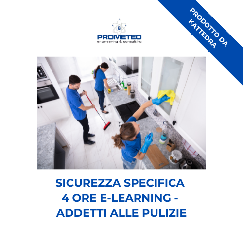 Sicurezza specifica basso rischio (e-learning) - ADDETTI ALLE PULIZIE - prodotto da Kattedra Prometeo Srl