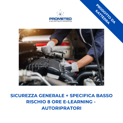 Sicurezza generale + specifica basso rischio (e-learning) - AUTORIPARATORI - prodotto da Kattedra Prometeo Srl