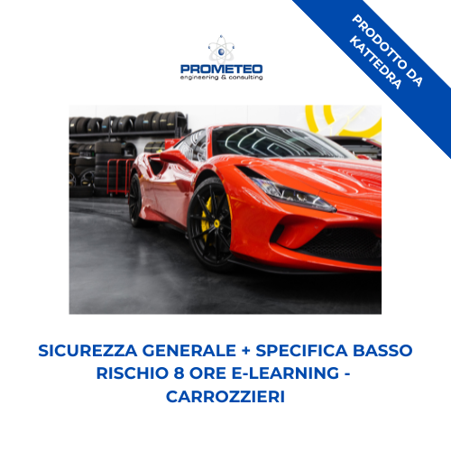 Sicurezza generale + specifica basso rischio (e-learning) - CARROZZIERI - prodotto da Kattedra Prometeo Srl