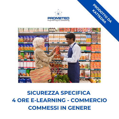 Sicurezza specifica basso rischio (e-learning) - COMMERCIO: COMMESSI IN GENERE - prodotto da Kattedra Prometeo Srl