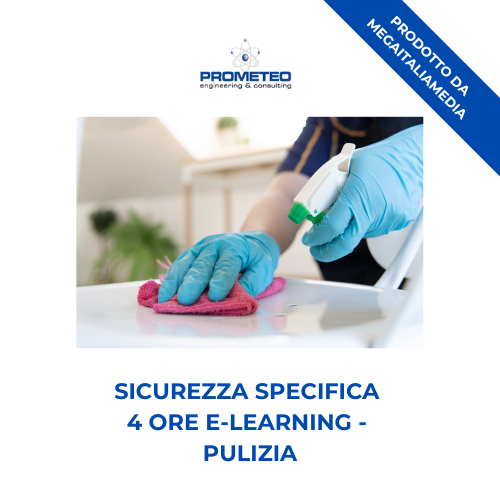 Sicurezza Specifica Basso Rischio (e-learning) - PULIZIA - prodotto da Megaitaliamedia Prometeo Srl