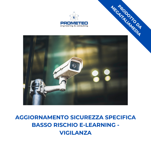 Aggiornamento sicurezza specifica basso rischio (e-learning) - VIGILANZA - prodotto da MegaItaliaMedia Prometeo Srl