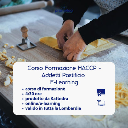 Corso formazione HACCP LOMBARDIA (e-learning) - ADDETTI SETTORE ALIMENTARE: PASTIFICIO - prodotto da Kattedra