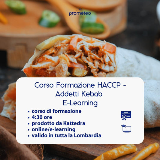 Corso formazione HACCP LOMBARDIA (e-learning) - ADDETTI SETTORE ALIMENTARE: KEBAB - prodotto da Kattedra