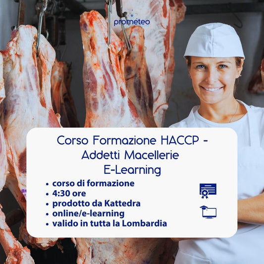 Corso formazione HACCP LOMBARDIA (e-learning) - OPERATORI SETTORE ALIMENTARE: MACELLERIE - prodotto da Kattedra