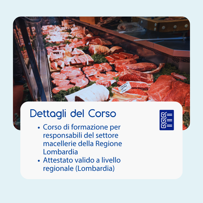 Corso formazione HACCP LOMBARDIA (e-learning) - RESPONSABILE SETTORE ALIMENTARE: MACELLERIE - prodotto da Kattedra