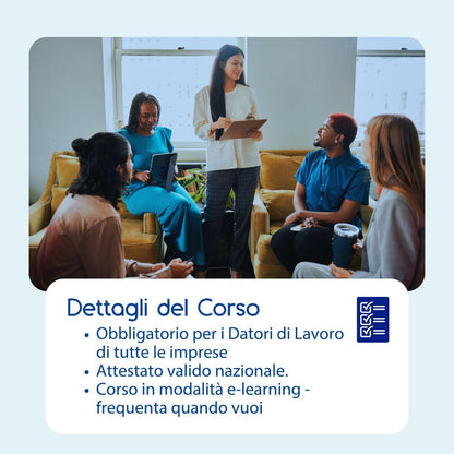 Corso formazione iniziale datori di lavoro in e-learning con attestato Prometeo Srl
