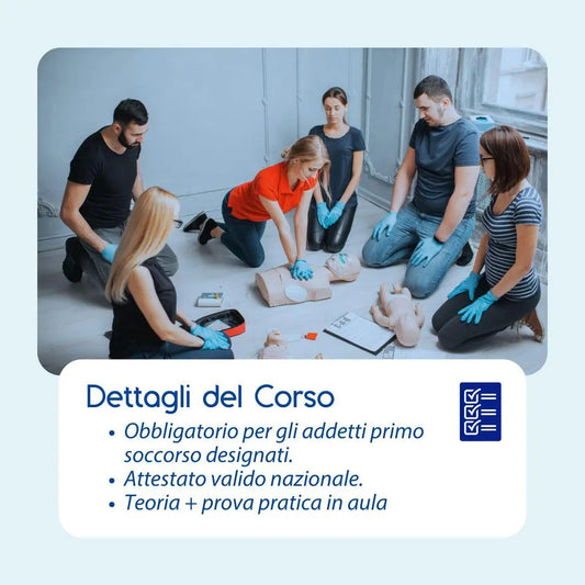 Corso di Formazione Addetti Primo Soccorso Aziende Categoria B e C in Aula Prometeo Srl