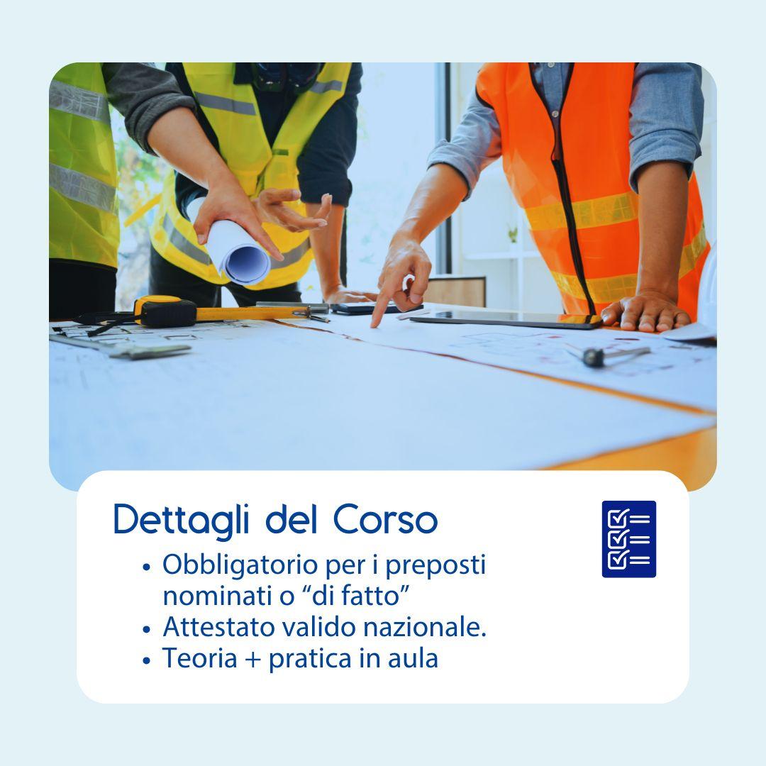 Corso formazione sicurezza preposti in aula con attestato