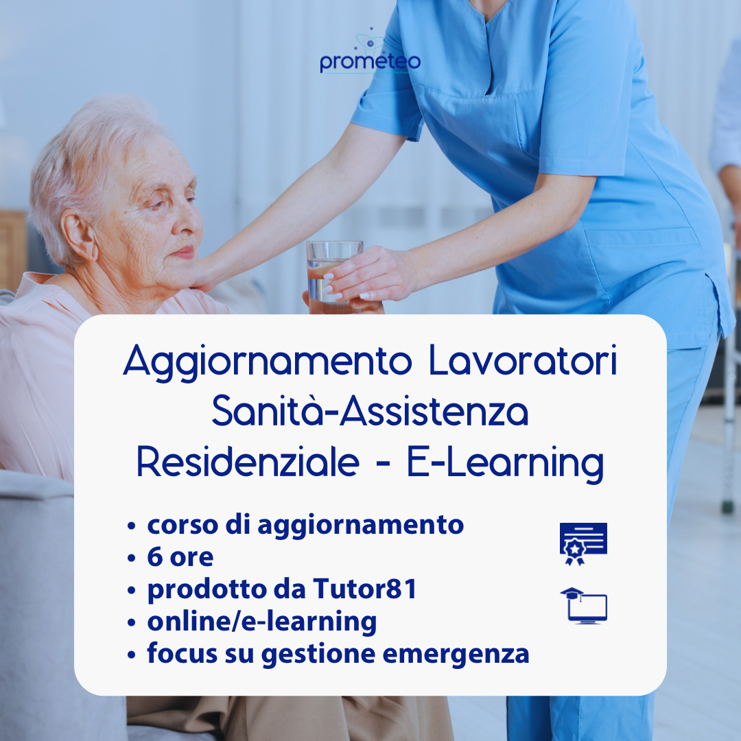 Aggiornamento sicurezza specifica lavoratori sanità-residenziale online 6 ore – Focus su emergenze, primo soccorso e antincendio (SOLO PER REGIONE LOMBARDIA)
