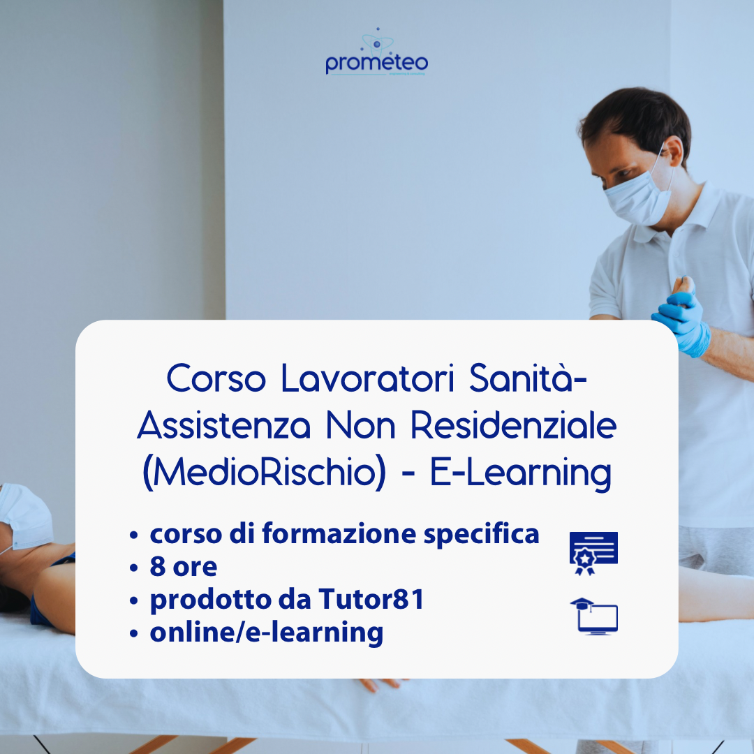 Corso sicurezza sul lavoro rischio medio online per lavoratori – Sanità e assistenza non residenziale (SOLO PER REGIONE LOMBARDIA)