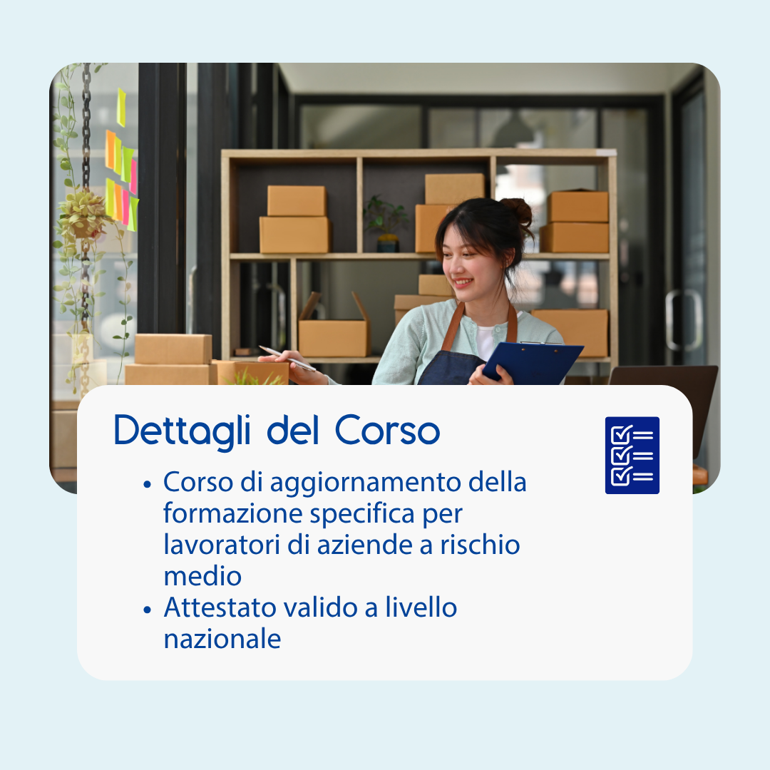 corso aggiornamento lavoratori rischio medio