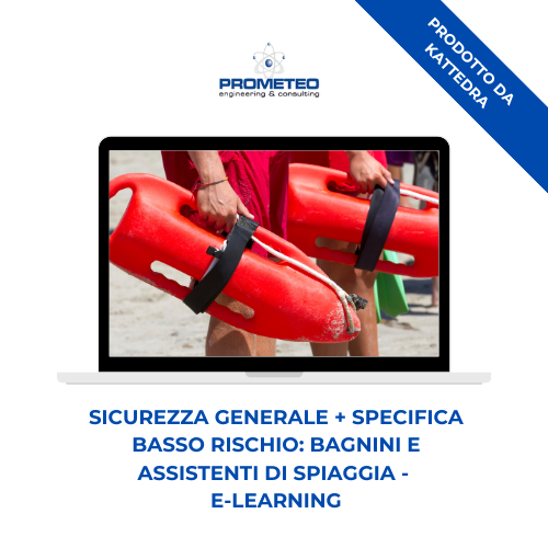 Sicurezza generale + specifica basso rischio (e-learning) - BAGNINI E ASSISTENTI DI SPIAGGIA - prodotto da Kattedra Prometeo Srl