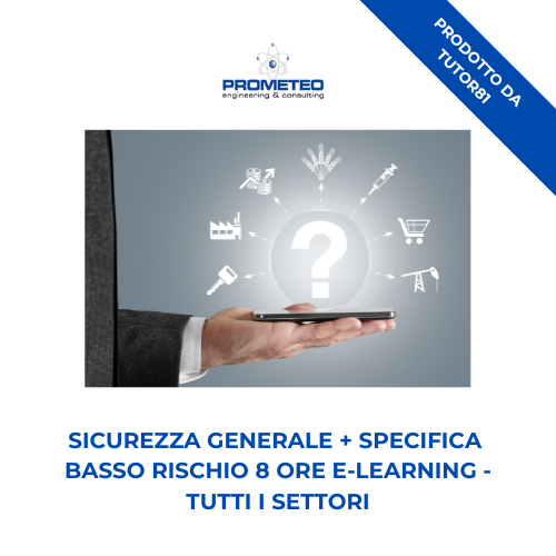 Sicurezza generale + specifica basso rischio (e-learning) - TUTTI I SETTORI - prodotto da Tutor 81