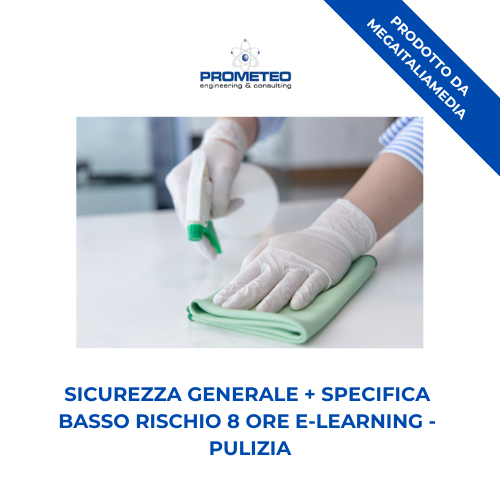 Sicurezza Generale + Specifica Basso Rischio (e-learning) - PULIZIA - prodotto da Megaitaliamedia