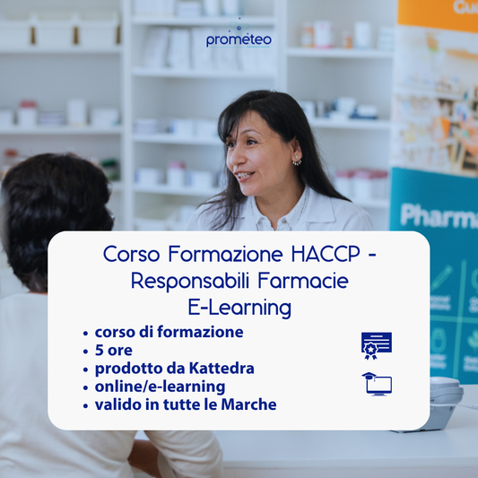 Corso formazione HACCP MARCHE (e-learning) - RESPONSABILI SETTORE ALIMENTARE: FARMACIA- prodotto da Kattedra