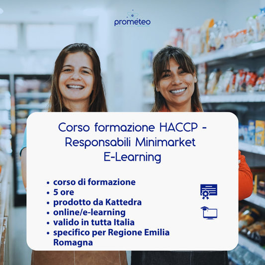 Corso formazione HACCP EMILIA ROMAGNA (e-learning) - RESPONSABILI SETTORE ALIMENTARE: MINIMARKET - prodotto da Kattedra