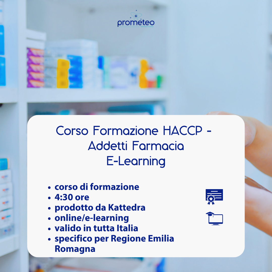 Corso formazione HACCP EMILIA ROMAGNA (e-learning) - ADDETTI SETTORE ALIMENTARE: FARMACIA- prodotto da Kattedra
