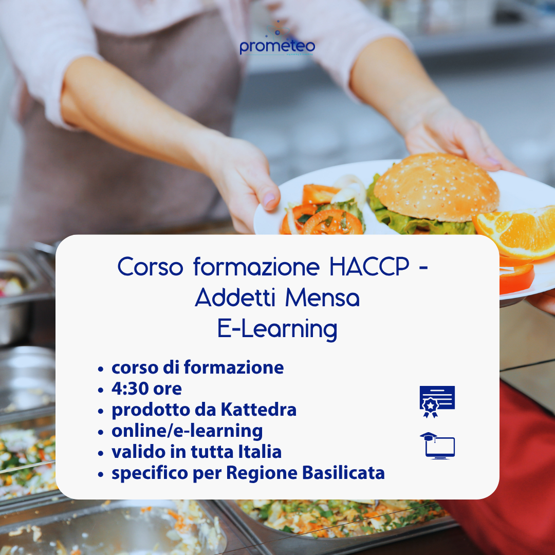 Corso formazione HACCP BASILICATA (e-learning) - ADDETTI SETTORE ALIMENTARE: MENSA - prodotto da Kattedra