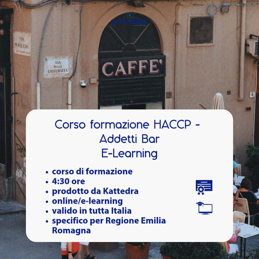 Corso formazione HACCP EMILIA-ROMAGNA (e-learning) - ADDETTI SETTORE ALIMENTARE: BAR - prodotto da Kattedra