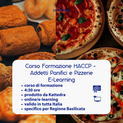 Corso formazione HACCP BASILICATA (e-learning) - ADDETTI SETTORE ALIMENTARE: PANIFICI - prodotto da Kattedra