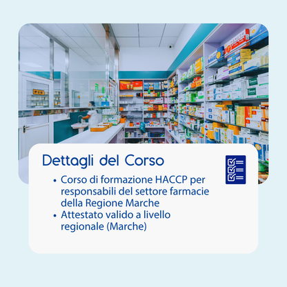 Corso formazione HACCP MARCHE (e-learning) - RESPONSABILI SETTORE ALIMENTARE: FARMACIA- prodotto da Kattedra