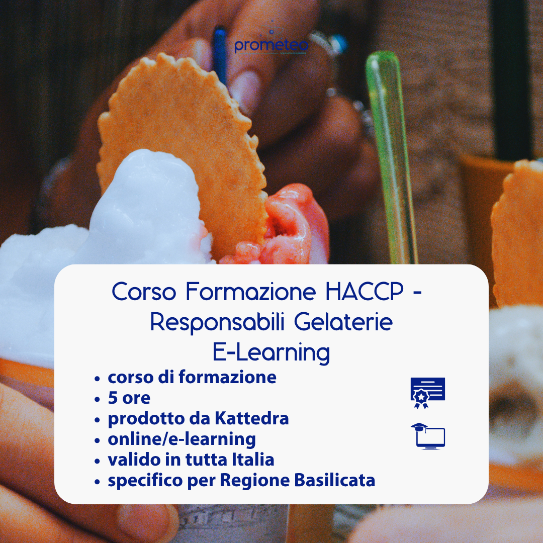 Corso formazione HACCP BASILICATA (e-learning) - RESPONSABILI SETTORE ALIMENTARE: GELATERIE - prodotto da Kattedra