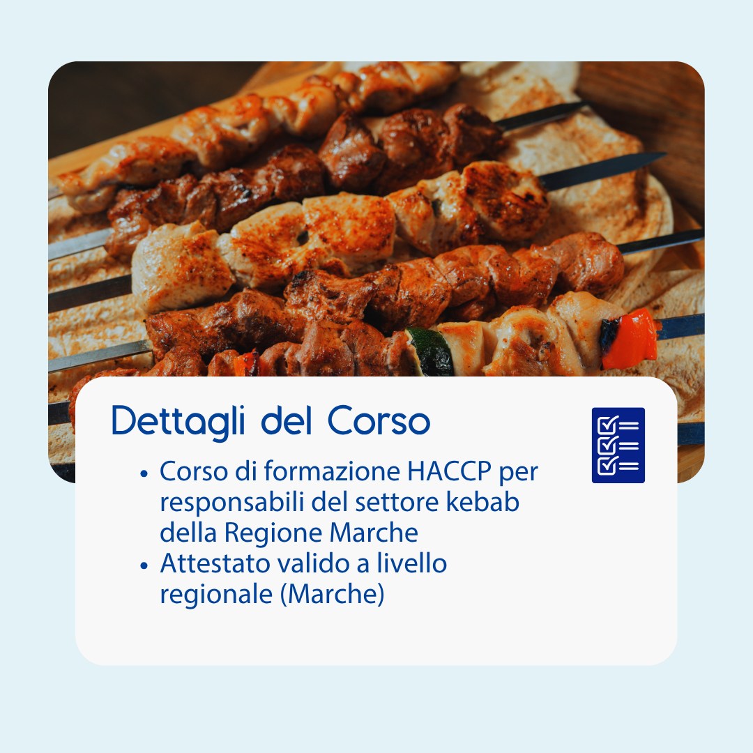 Corso formazione HACCP MARCHE (e-learning) - RESPONSABILI SETTORE ALIMENTARE: KEBAB - prodotto da Kattedra