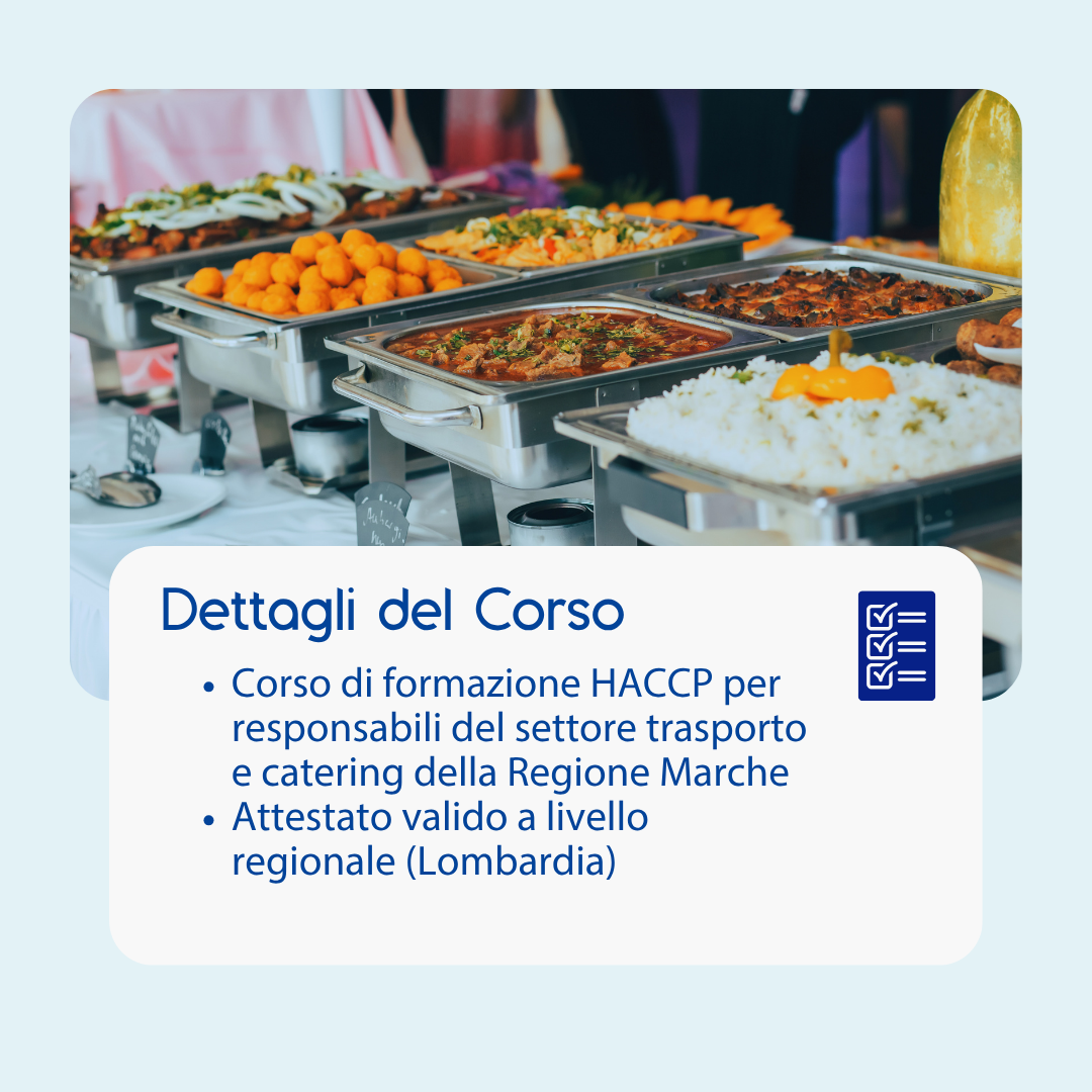 Corso formazione HACCP MARCHE (e-learning) - RESPONSABILI SETTORE ALIMENTARE: TRASPORTO ALIMENTI E CATERING - prodotto da Kattedra
