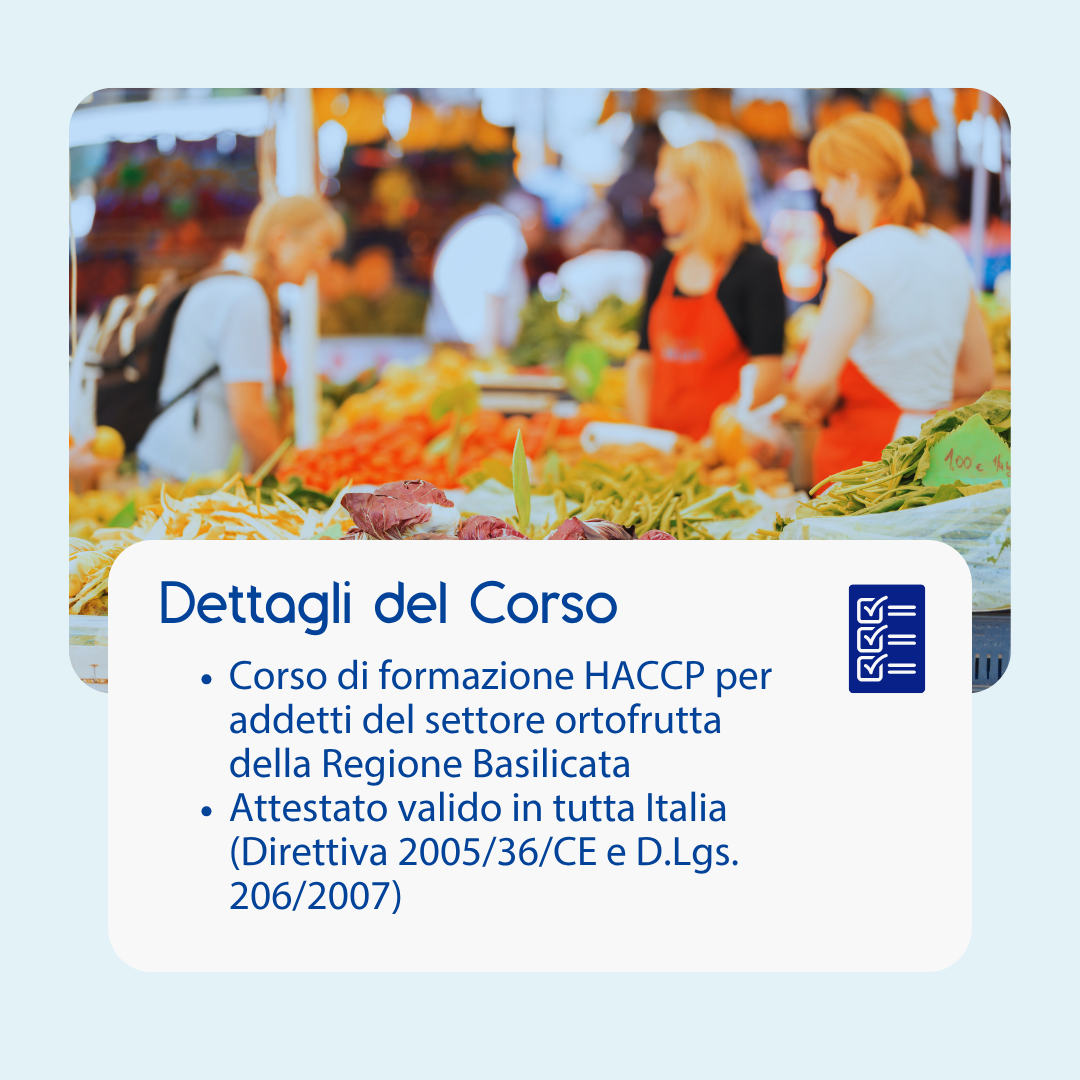 Corso formazione HACCP BASILICATA (e-learning) - ADDETTI SETTORE ALIMENTARE: ORTOFRUTTA - prodotto da Kattedra