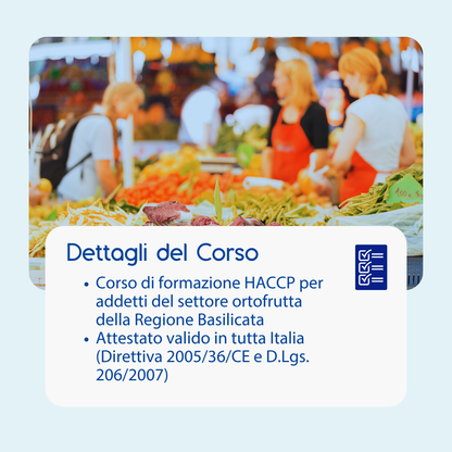 Corso formazione HACCP BASILICATA (e-learning) - ADDETTI SETTORE ALIMENTARE: ORTOFRUTTA - prodotto da Kattedra