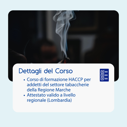 Corso formazione HACCP MARCHE (e-learning) - ADDETTI SETTORE ALIMENTARE: TABACCHERIE - prodotto da Kattedra