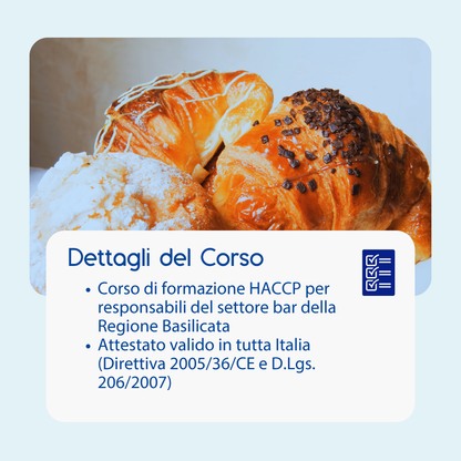 Corso formazione HACCP BASILICATA (e-learning) - RESPONSABILI SETTORE ALIMENTARE: BAR - prodotto da Kattedra