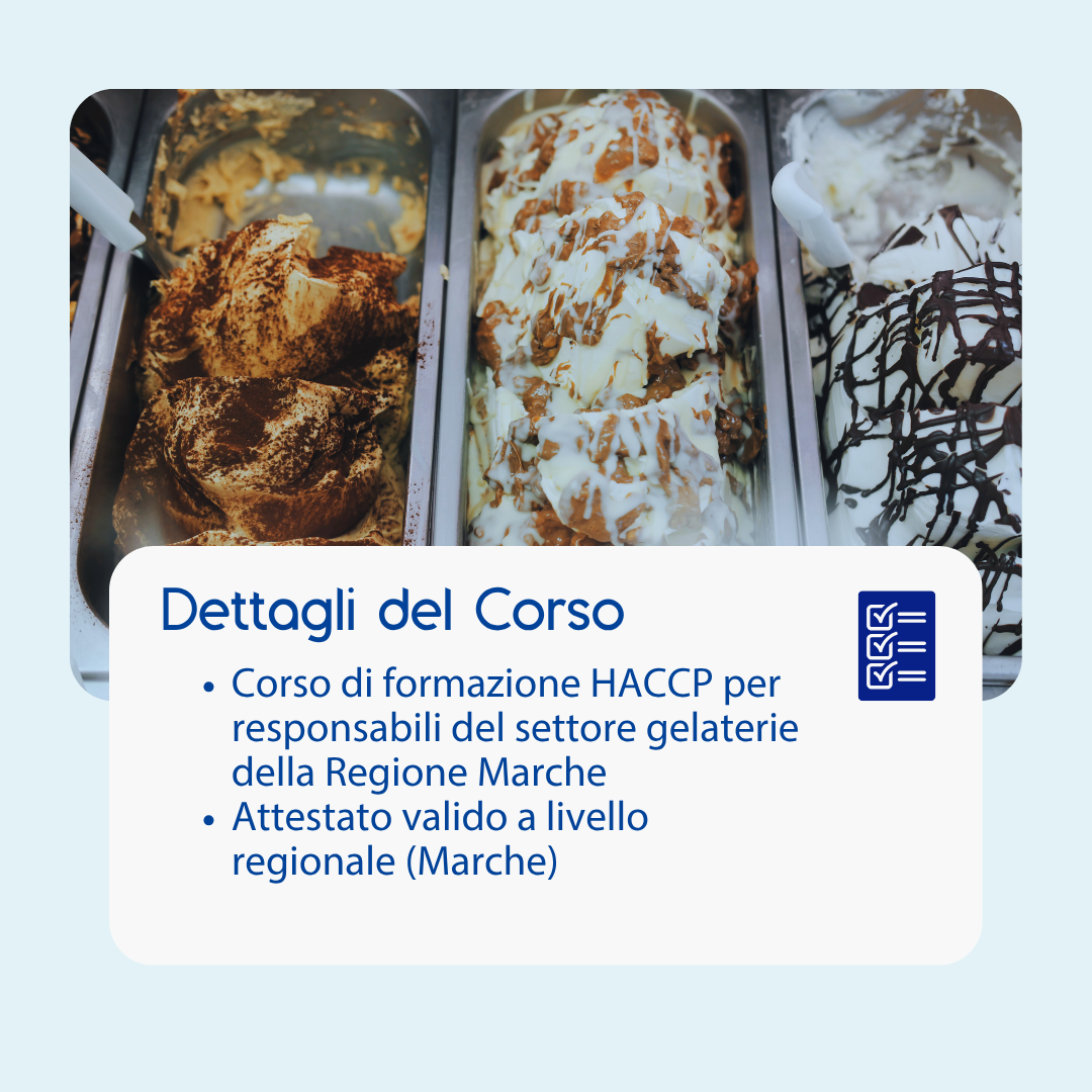 Corso formazione HACCP MARCHE (e-learning) - RESPONSABILI SETTORE ALIMENTARE: GELATERIE - prodotto da Kattedra