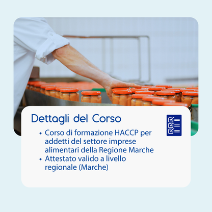 Corso formazione HACCP MARCHE (e-learning) - ADDETTI SETTORE ALIMENTARE: IMPRESE ALIMENTARI- prodotto da Kattedra