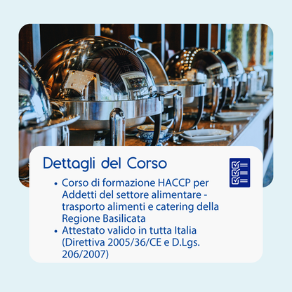 Corso formazione HACCP BASILICATA (e-learning) - ADDETTI SETTORE ALIMENTARE: TRASPORTO ALIMENTI E CATERING - prodotto da Kattedra