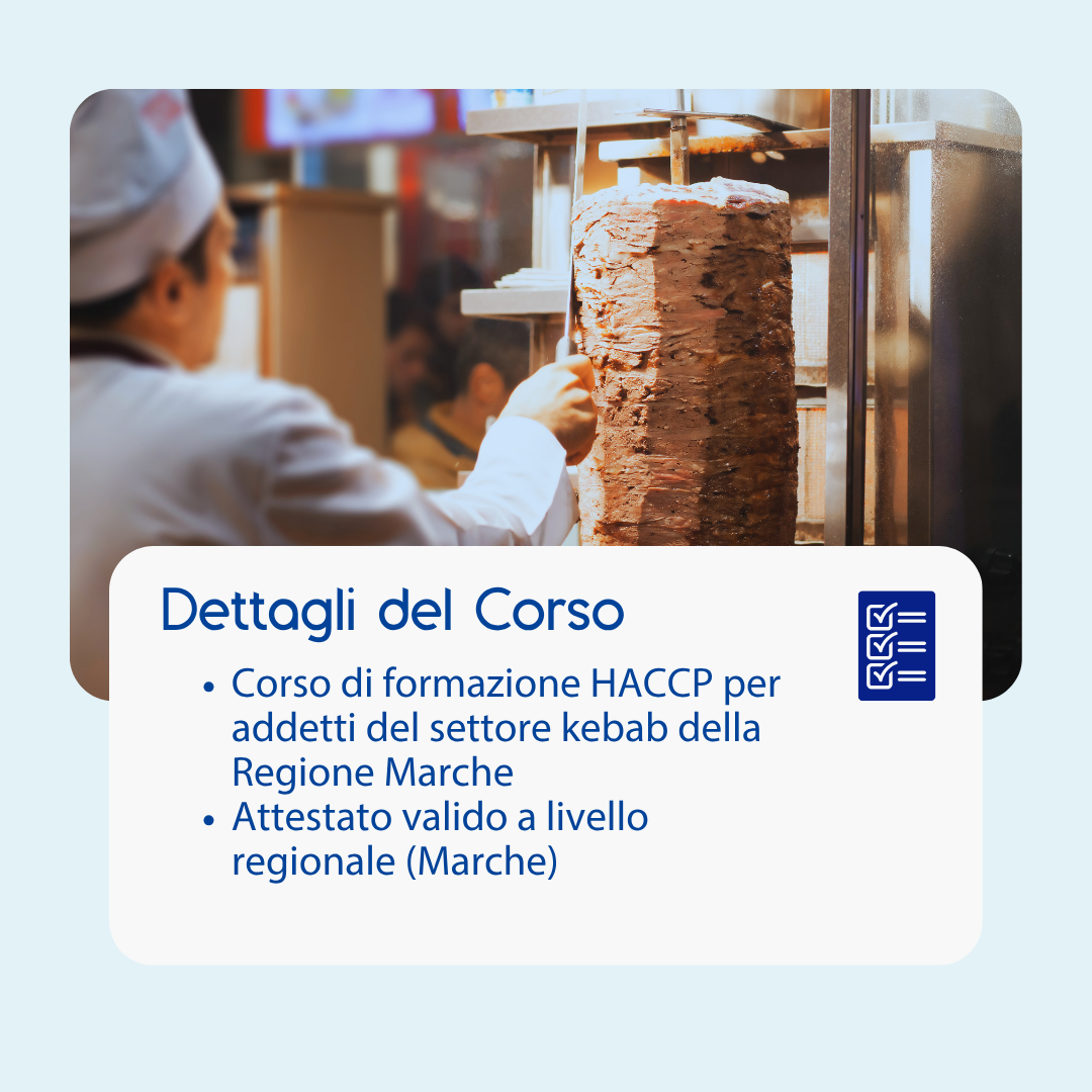 Corso formazione HACCP MARCHE (e-learning) - ADDETTI SETTORE ALIMENTARE: KEBAB - prodotto da Kattedra