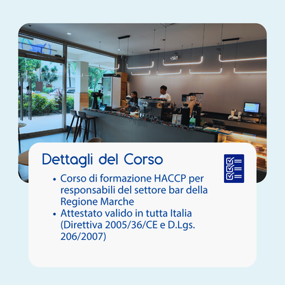 Corso formazione HACCP MARCHE (e-learning) - RESPONSABILI SETTORE ALIMENTARE: BAR - prodotto da Kattedra