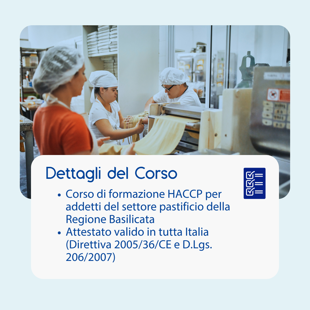 Corso formazione HACCP BASILICATA (e-learning) - ADDETTI SETTORE ALIMENTARE: PASTIFICIO - prodotto da Kattedra