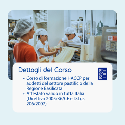Corso formazione HACCP BASILICATA (e-learning) - ADDETTI SETTORE ALIMENTARE: PASTIFICIO - prodotto da Kattedra