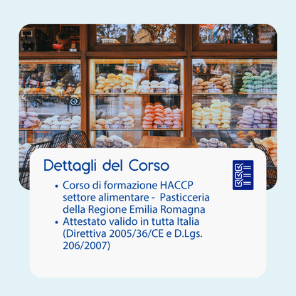 Corso formazione HACCP EMILIA ROMAGNA (e-learning) - RESPONSABILI SETTORE ALIMENTARE: PASTICCERIA - prodotto da Kattedra