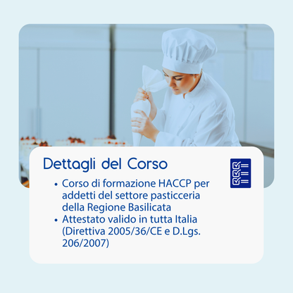 Corso formazione HACCP BASILICATA (e-learning) - ADDETTI SETTORE ALIMENTARE: PASTICCERIA - prodotto da Kattedra