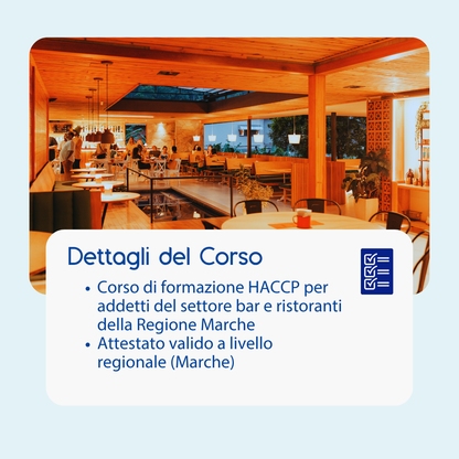 Corso formazione HACCP MARCHE (e-learning) - ADDETTI SETTORE ALIMENTARE: BAR E RISTORAZIONE - prodotto da Kattedra