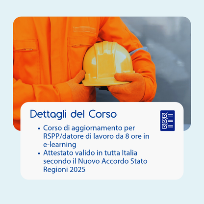 Corso aggiornamento RSPP/Datore di Lavoro - APPROFONDIMENTI GIURIDICO NORMATIVI: STRUMENTI, RESPONSABILITA' ED INCLUSIONE (e-learning) - prodotto da Kattedra