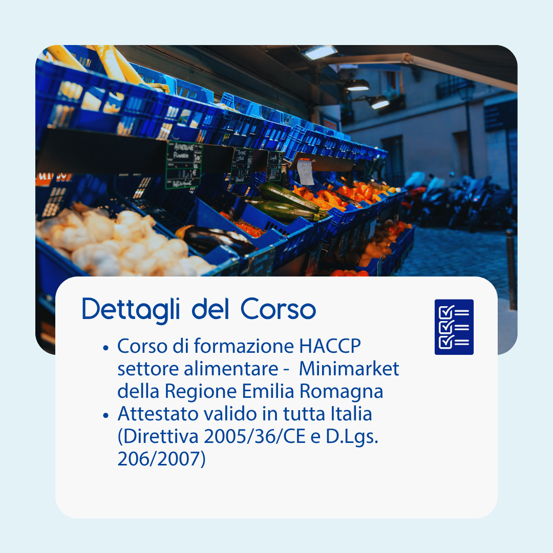 Corso formazione HACCP EMILIA ROMAGNA (e-learning) - ADDETTI SETTORE ALIMENTARE: MINIMARKET - prodotto da Kattedra
