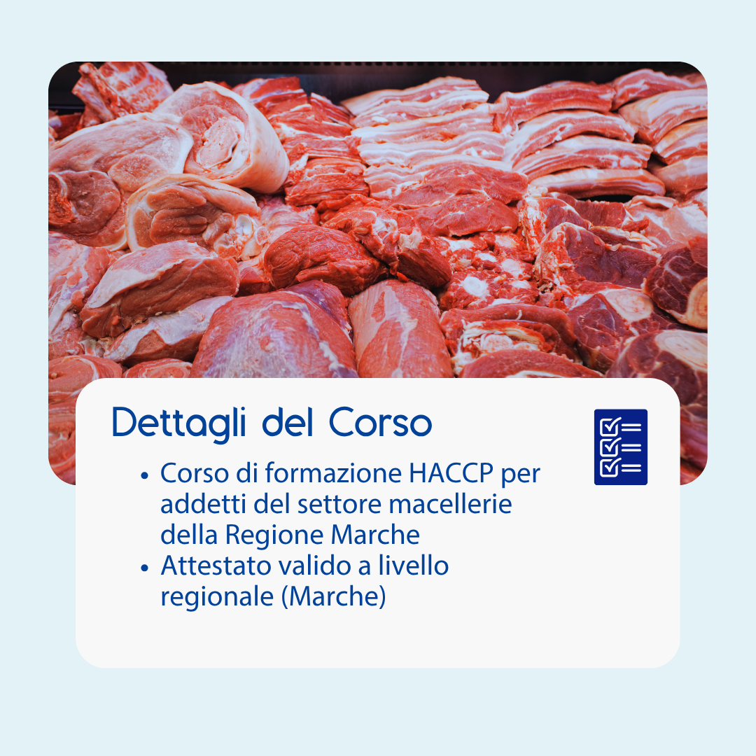 Corso formazione HACCP MARCHE (e-learning) - ADDETTI SETTORE ALIMENTARE: MACELLERIE - prodotto da Kattedra