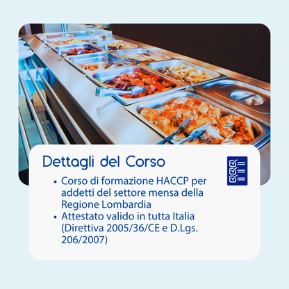 Corso formazione HACCP LOMBARDIA (e-learning) - ADDETTI SETTORE ALIMENTARE: MENSA - prodotto da Kattedra