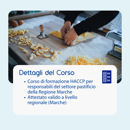 Corso formazione HACCP MARCHE (e-learning) - RESPONSABILI SETTORE ALIMENTARE: PASTIFICIO - prodotto da Kattedra