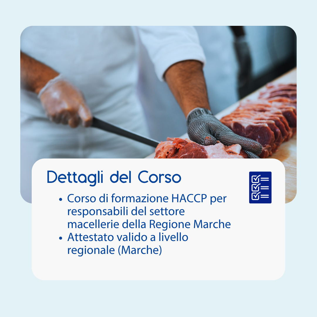 Corso formazione HACCP MARCHE (e-learning) - RESPONSABILI SETTORE ALIMENTARE: MACELLERIE - prodotto da Kattedra
